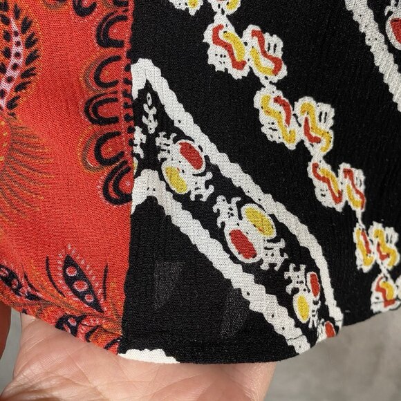 Desigual Creta Dress 38 Boho Embroidered Mixed Print Eclectic Ethnic Patchwork - Picture 11 of 16